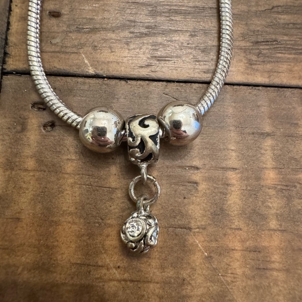 Silver Chain Necklace with 3 Charms - Picture 4 of 7